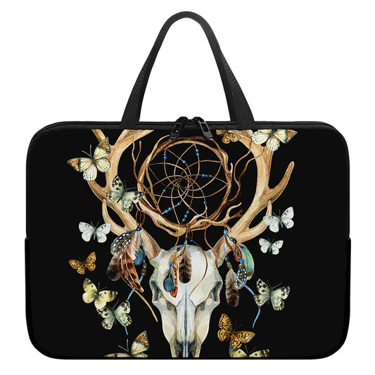 Dreamcatcher Deer Skull Print Laptop Sleeve With Handle