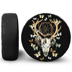 Dreamcatcher Deer Skull Print Leather Spare Tire Cover