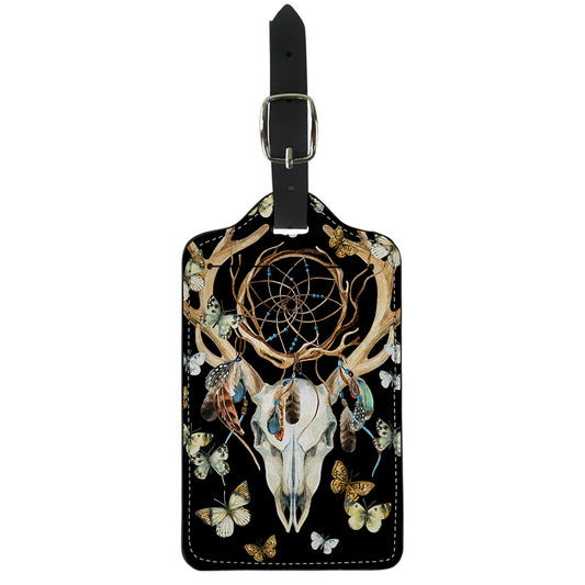 Dreamcatcher Deer Skull Print Luggage Tag