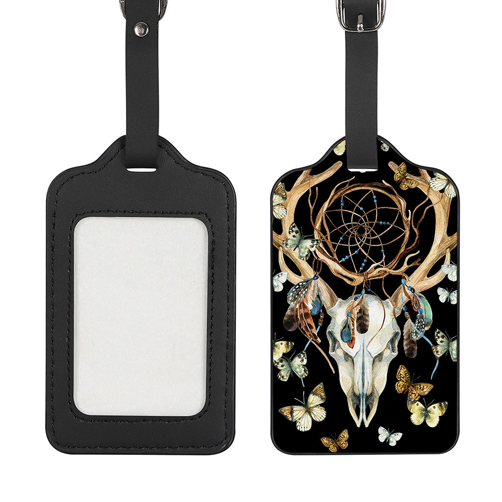 Dreamcatcher Deer Skull Print Luggage Tag