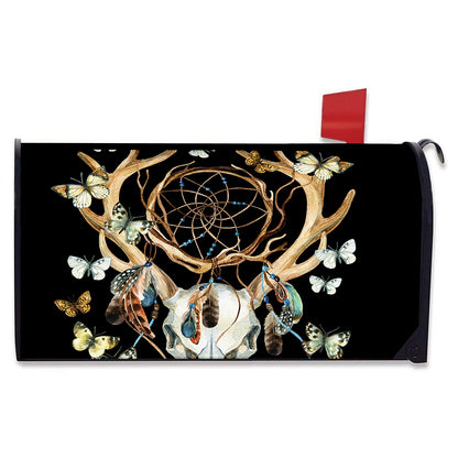 Dreamcatcher Deer Skull Print Mailbox Cover