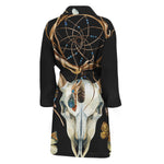 Dreamcatcher Deer Skull Print Men's Bathrobe