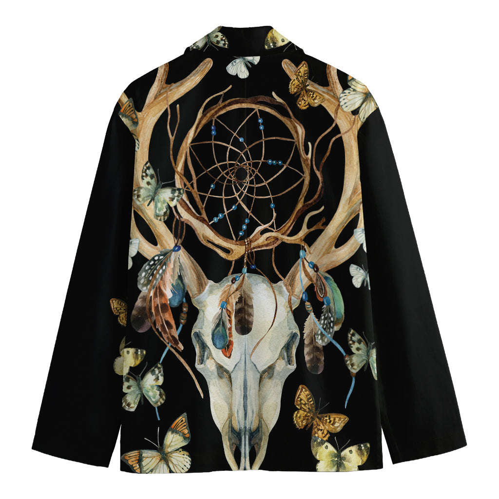Dreamcatcher Deer Skull Print Men's Blazer