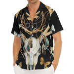 Dreamcatcher Deer Skull Print Men's Deep V-Neck Shirt