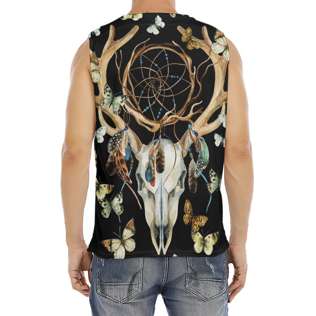 Dreamcatcher Deer Skull Print Men's Fitness Tank Top