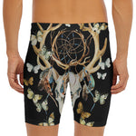 Dreamcatcher Deer Skull Print Men's Long Boxer Briefs