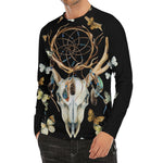 Dreamcatcher Deer Skull Print Men's Long Sleeve Rash Guard