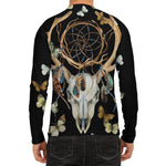 Dreamcatcher Deer Skull Print Men's Long Sleeve Rash Guard