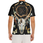Dreamcatcher Deer Skull Print Men's Short Sleeve Rash Guard