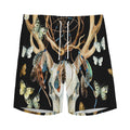 Dreamcatcher Deer Skull Print Men's Athletic Shorts