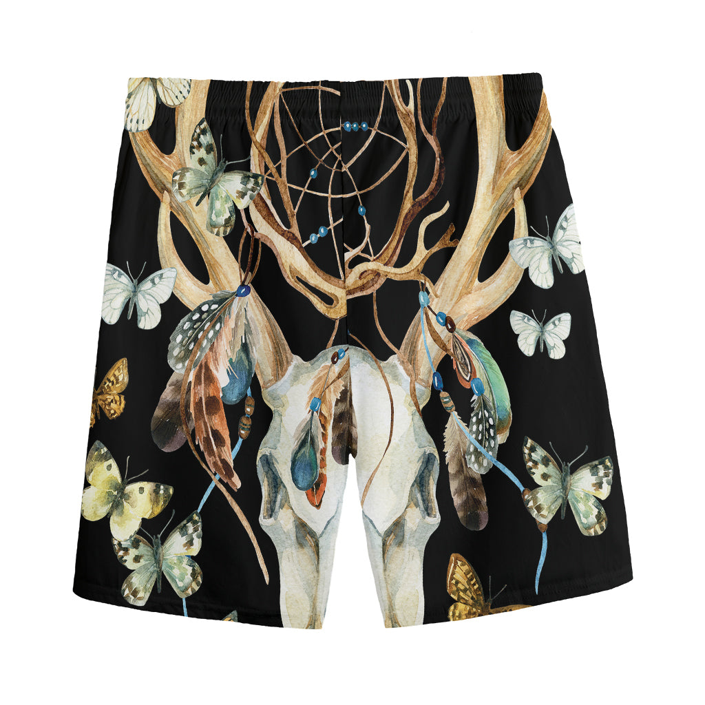 Dreamcatcher Deer Skull Print Men's Sports Shorts