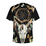 Dreamcatcher Deer Skull Print Men's Sports T-Shirt