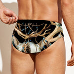 Dreamcatcher Deer Skull Print Men's Swim Briefs