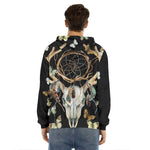Dreamcatcher Deer Skull Print Men's Velvet Pullover Hoodie