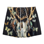 Dreamcatcher Deer Skull Print Mesh Shorts