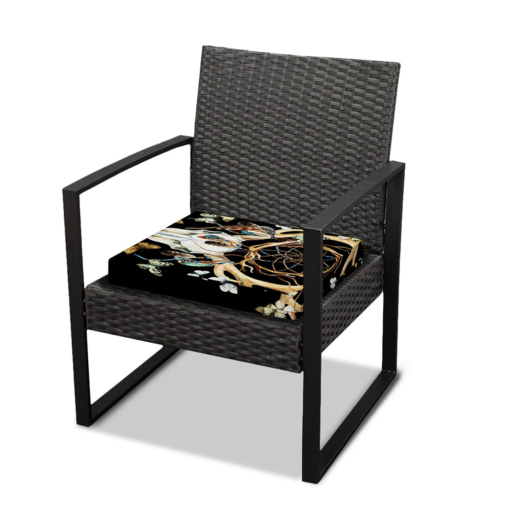 Dreamcatcher Deer Skull Print Outdoor Seat Cushion Cover