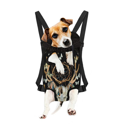 Dreamcatcher Deer Skull Print Pet Carrier Backpack