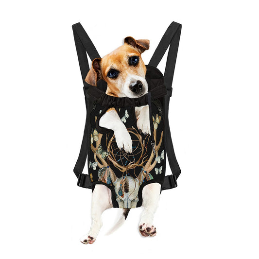 Dreamcatcher Deer Skull Print Pet Carrier Backpack