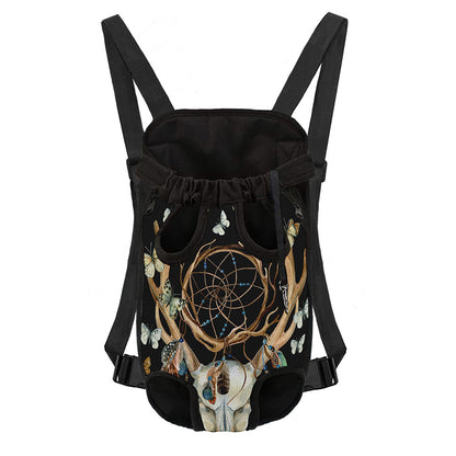 Dreamcatcher Deer Skull Print Pet Carrier Backpack