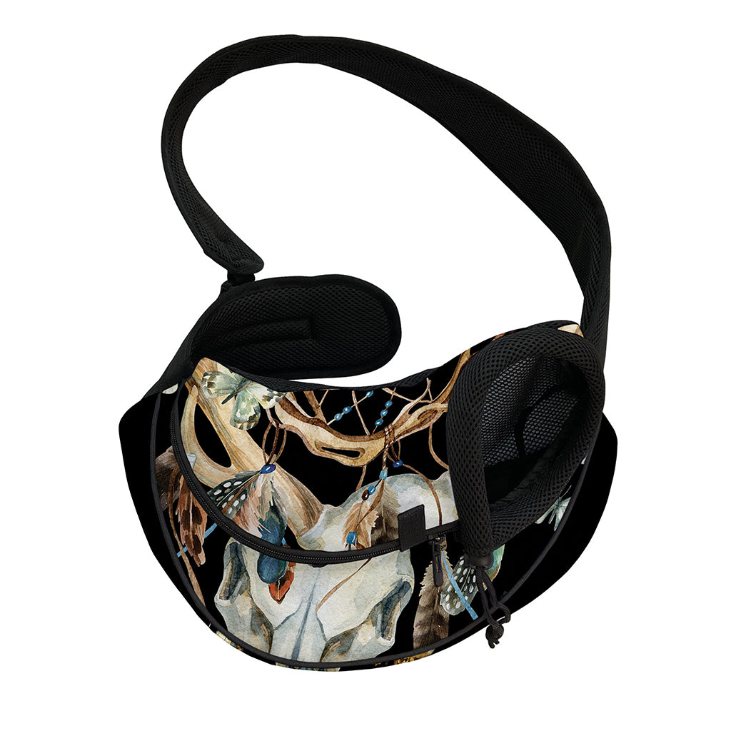 Dreamcatcher Deer Skull Print Pet Sling Carrier