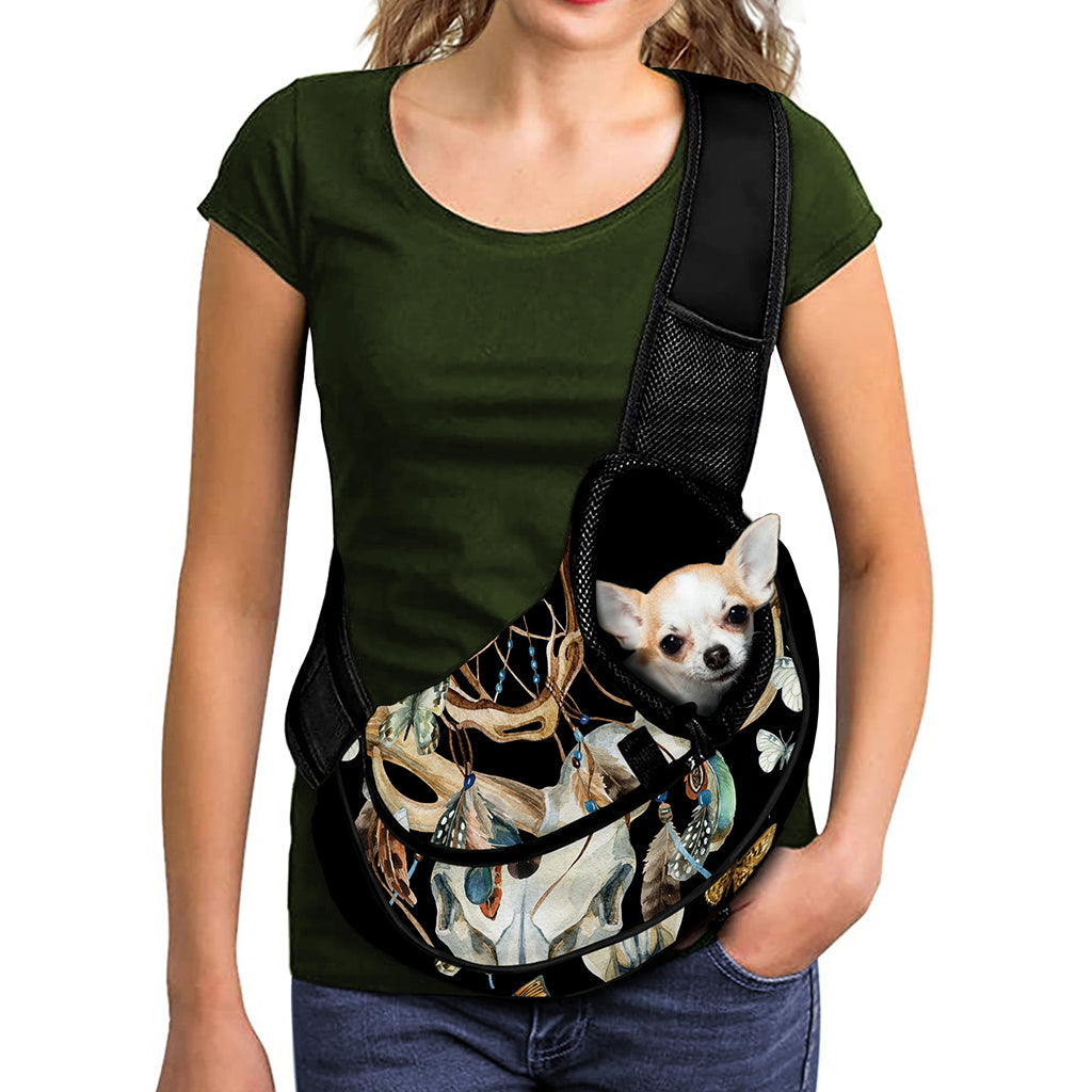 Dreamcatcher Deer Skull Print Pet Sling Carrier