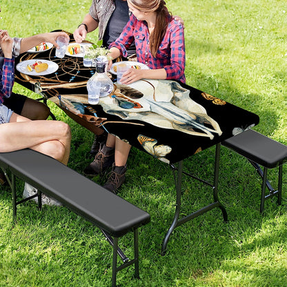 Dreamcatcher Deer Skull Print Picnic Table Cover