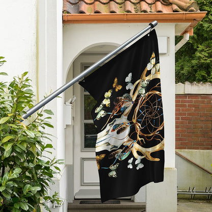 Dreamcatcher Deer Skull Print Polyester Flag