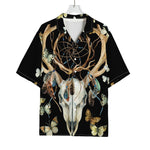 Dreamcatcher Deer Skull Print Rayon Hawaiian Shirt