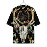 Dreamcatcher Deer Skull Print Rayon Hawaiian Shirt