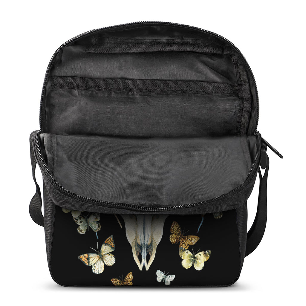 Dreamcatcher Deer Skull Print Rectangular Crossbody Bag