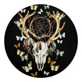 Dreamcatcher Deer Skull Print Round Blanket