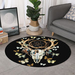Dreamcatcher Deer Skull Print Round Rug