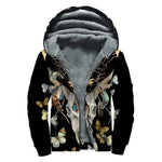 Dreamcatcher Deer Skull Print Sherpa Lined Zip Up Hoodie
