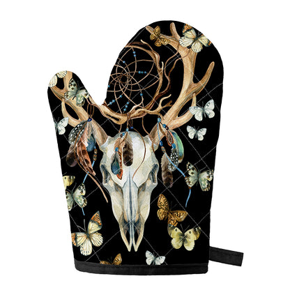 Dreamcatcher Deer Skull Print Single Oven Mitt