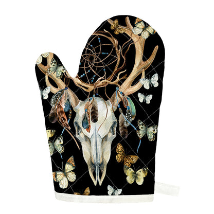 Dreamcatcher Deer Skull Print Single Oven Mitt