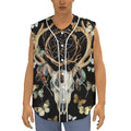 Dreamcatcher Deer Skull Print Sleeveless Baseball Jersey