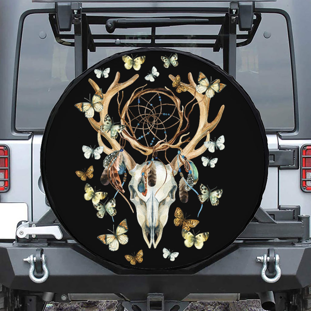 Dreamcatcher Deer Skull Print Tire Cover