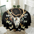 Dreamcatcher Deer Skull Print Waterproof Round Tablecloth