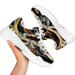 Dreamcatcher Deer Skull Print White Chunky Shoes