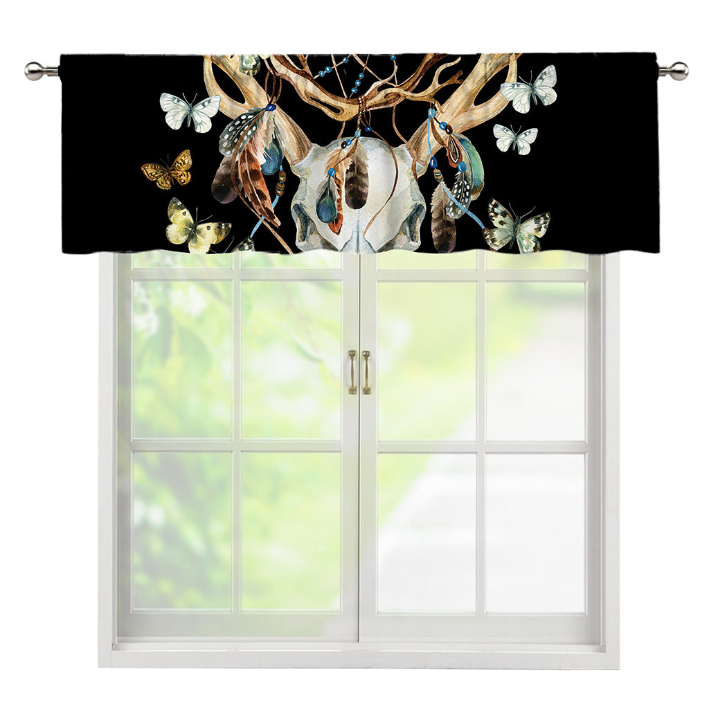 Dreamcatcher Deer Skull Print Window Valance