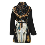Dreamcatcher Deer Skull Print Women's Bathrobe