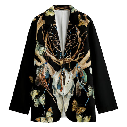 Dreamcatcher Deer Skull Print Women's Blazer