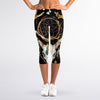 Dreamcatcher Deer Skull Print Women's Capri Leggings