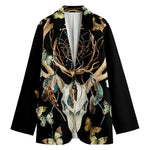 Dreamcatcher Deer Skull Print Women's Cotton Blazer