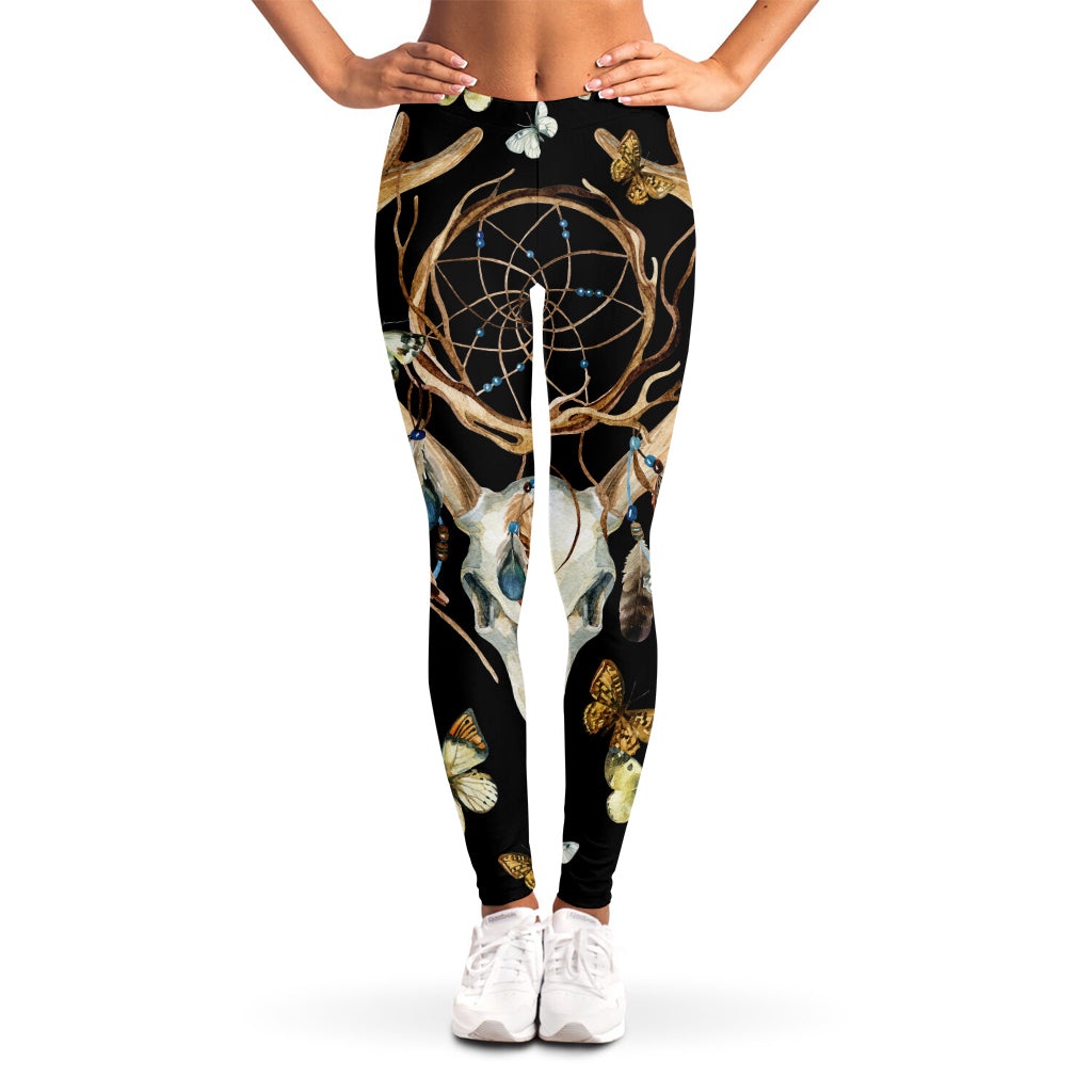 Dreamcatcher Deer Skull Print Women's Leggings