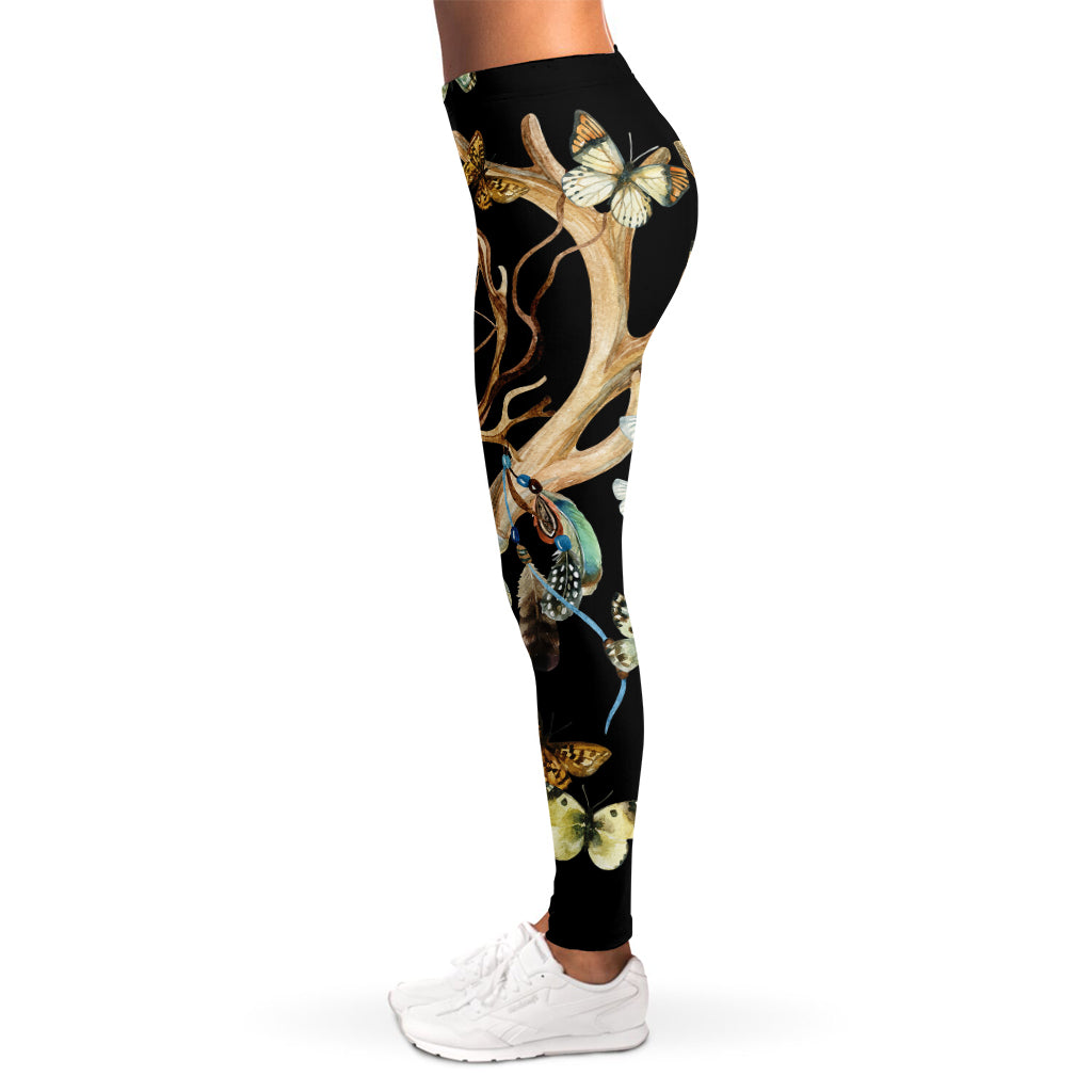 Dreamcatcher Deer Skull Print Women's Leggings