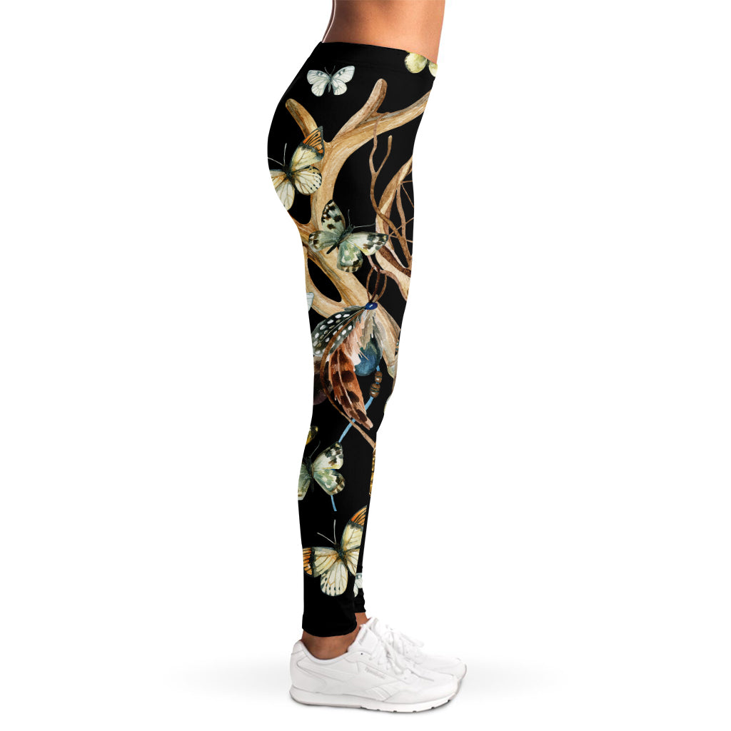 Dreamcatcher Deer Skull Print Women's Leggings