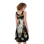 Dreamcatcher Deer Skull Print Women's Sleeveless Dress