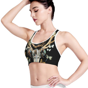 Dreamcatcher Deer Skull Print Women's Sports Bra