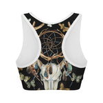 Dreamcatcher Deer Skull Print Women's Sports Bra